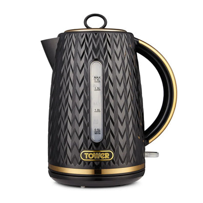 Empire 1.7 Litre Kettle with Rapid Boil, Removable Filter, 3000W, with Brass Accents