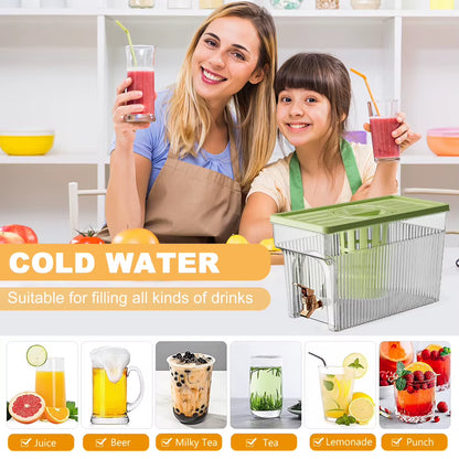 3L Beverage Dispenser with Spigot Cold Drink Container with Filter Lemonade Dispenser for Iced Tea Lemonade Fridge Bar Party