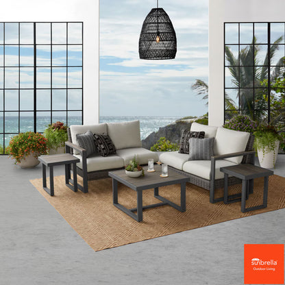 Maricopa 5 Piece Woven Sectional Modular Patio Set + Cover