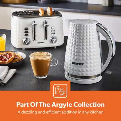 4 Slice Argyle Bread Toaster with 7 Level Browning Control, 1750W