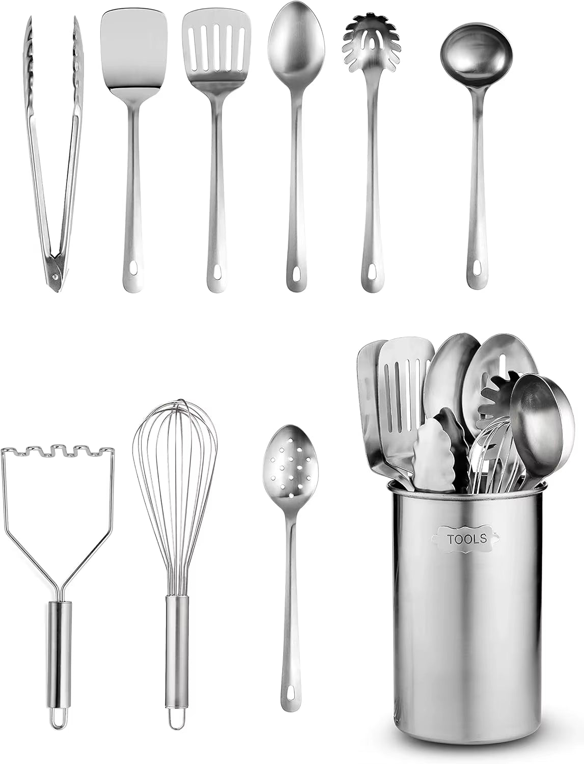 Finedine Stainless-Steel Kitchen Utensil Set - 10-Piece Premium Nonstick & Heat Resistant Gadgets, Turner
