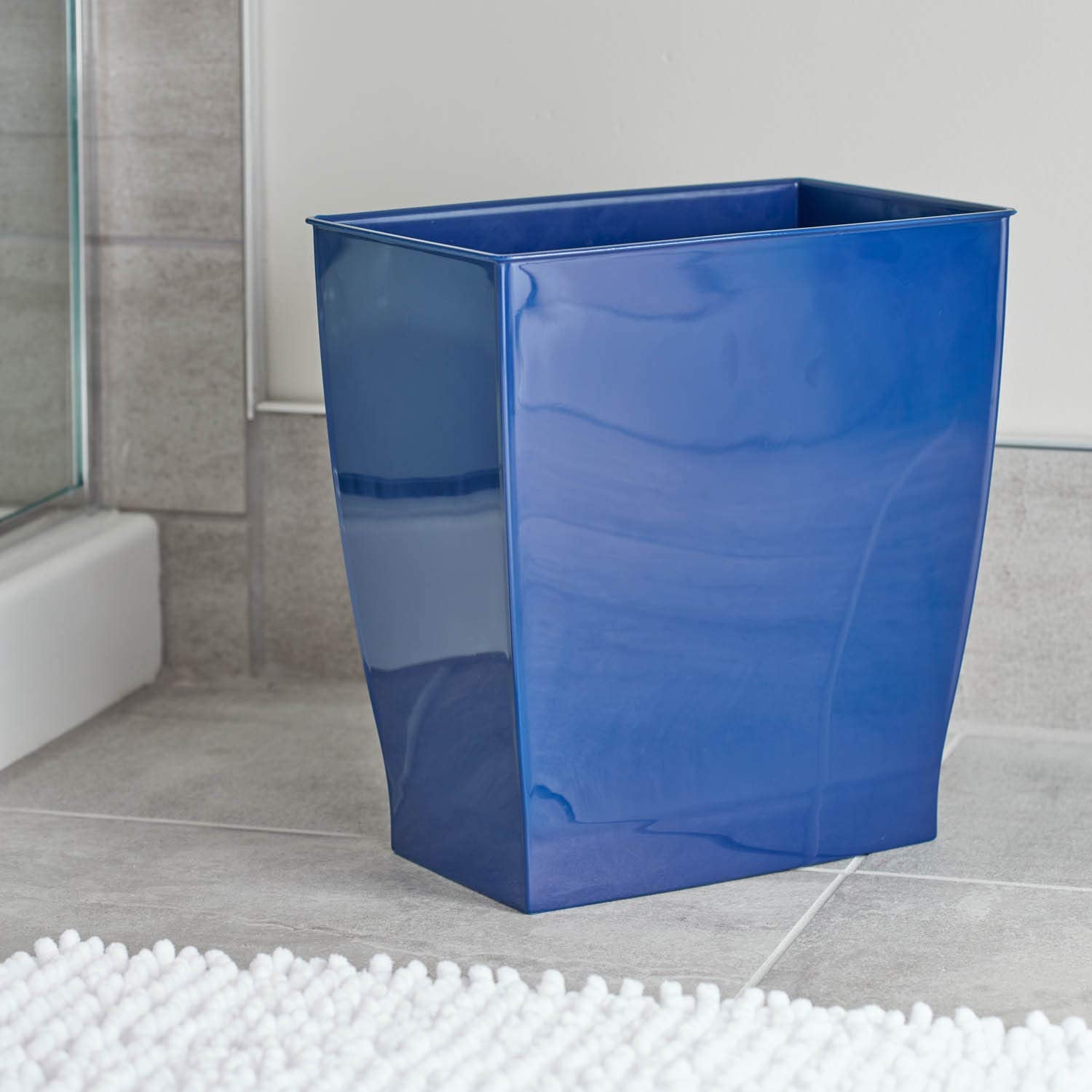 Idesign Mono Rubbish Bin, Plastic, Navy, 4-Piece, 28.4 X 18.9 X 30.3 Cm