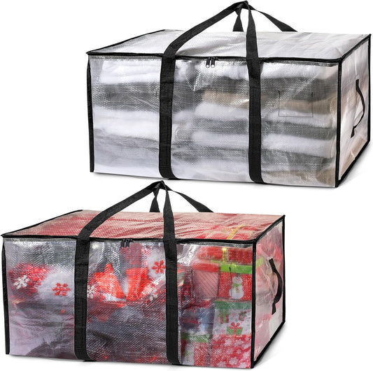 Oversized Moving Bags or Storage Bag – Large Moving Boxes with Backpack Straps, Zippers & Handles – Heavy-Duty Packing Bags for Moving, College Dorm, Christmas Decorations, 2 Pack