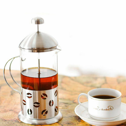 Coffee Maker Glass Stainless Steel Cafetiere French Filter Plunger 350Ml / 3-Cup