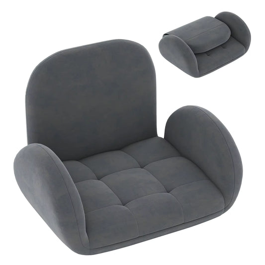 Folding Floor Game Chair for Adults, Lazy Sofa Chair with Adjustable Backrest and Armrests