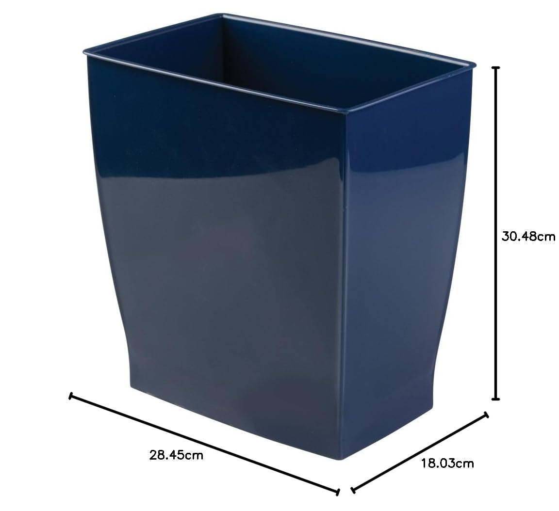 Idesign Mono Rubbish Bin, Plastic, Navy, 4-Piece, 28.4 X 18.9 X 30.3 Cm