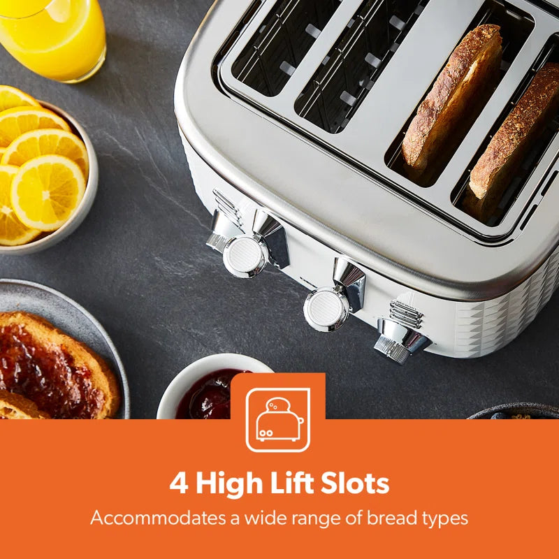 4 Slice Argyle Bread Toaster with 7 Level Browning Control, 1750W