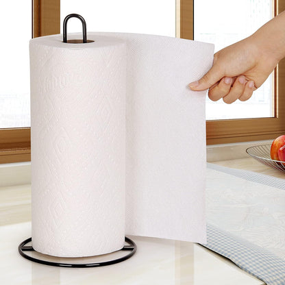 Kitchen Roll Holder Free Standing, , Paper Towel Holder Countertop, Black Kitchen Towel Holders for Standard and Large Sized Rolls, for Kitchen Countertop and Dining Table (Black)
