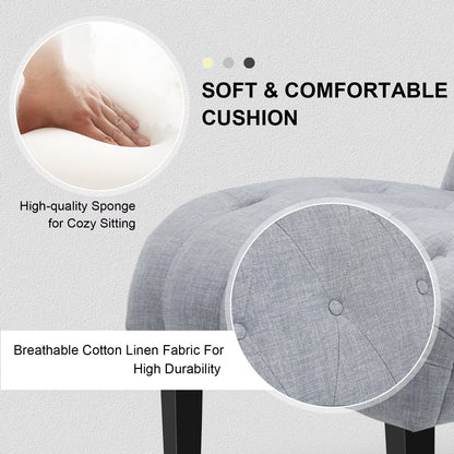 Armless Accent Chair Modern Leisure Chair W/ Solid Wood Legs & Adjustable Foot Pads